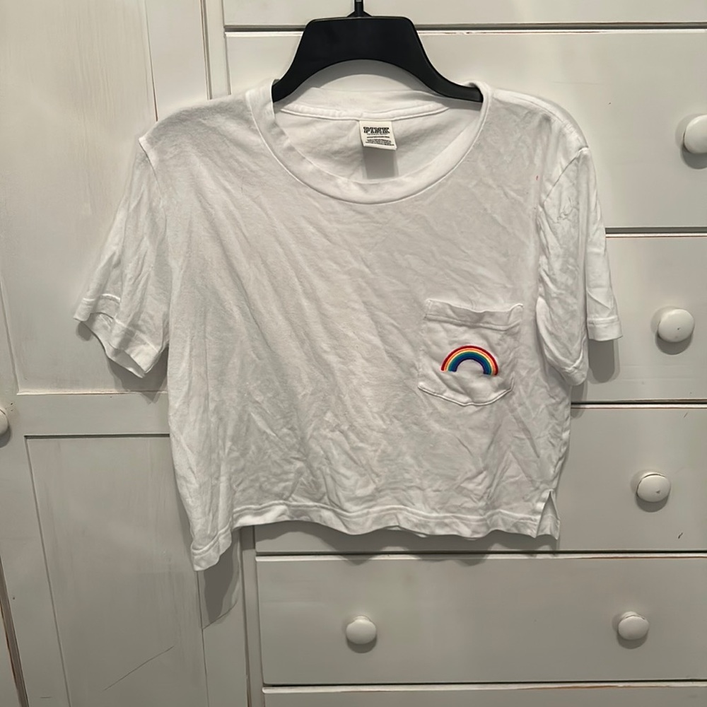 Rainbow Cropped PINK Shirt